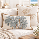 Blue Haze Palms Lumbar Cushion Cover | 30x50cm