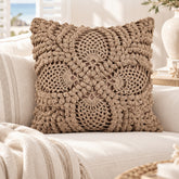 Seychelles Mocha Cushion Cover | Crochet | 45x45cm