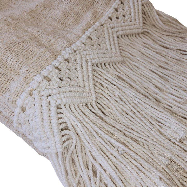 Boho Luxe Macrame Throw Blanket | Tassel | 2.77m x 1.3m