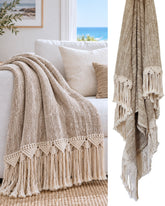 Coastal Escape Macrame Throw | Super King