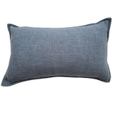 Smoky Denim Blue Lumbar Cushion Cover | 30x50cm