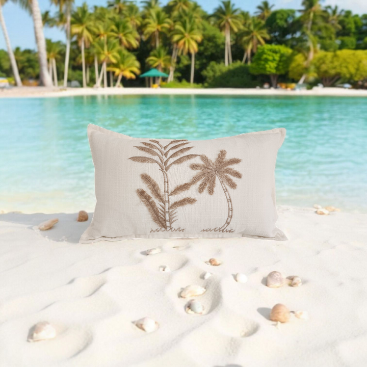 Latte Palms Lumbar Cushion Cover | 30x50cm