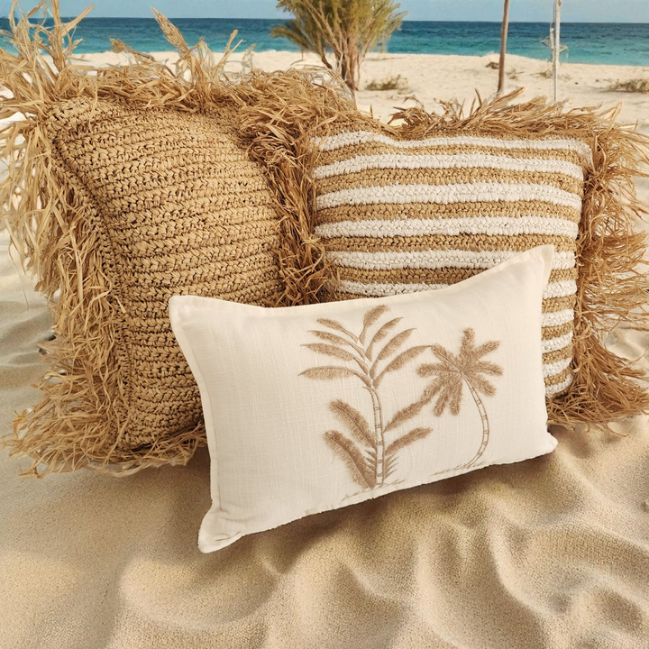 Latte Palms Lumbar Cushion Cover | 30x50cm