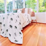 Kokomo Blue Palm Quilt Cover Set | Q | K | SK | Bed Linen