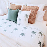 Kokomo Blue Palm Quilt Cover Set | Q | K | SK | Bed Linen