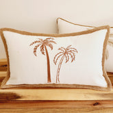Jute Palms Lumbar Cushion Cover | 30x50cm