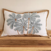 Blue Haze Palms Lumbar Cushion Cover | 30x50cm