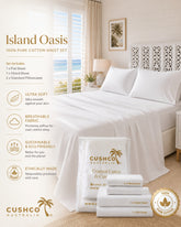 Island Oasis 100% Pure Cotton Sheet Set | Q | K | SK | Bed Linen