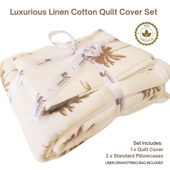 Kokomo Cocoa Palm Quilt Cover Set | Q | K | SK | Bed Linen