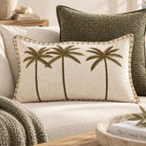 Bungalow Palms Linen Lumbar Cushion Cover | 30x50cm | Linen
