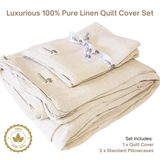 Acapulco Sand Pure Linen Quilt Cover Set | Q | K | SK