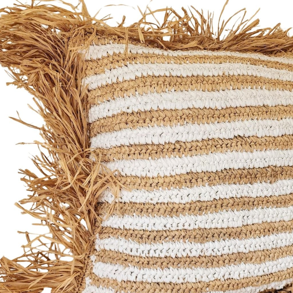Maldives Raffia Stripe Cushion Cover | 50x50cm