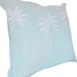 Palm Cove Aqua Linen Cushion Cover | 50x50cm
