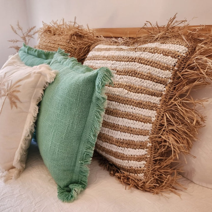 Maldives Raffia Stripe Cushion Cover | 50x50cm