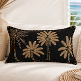 Noir Palms Lumbar Cushion Cover | Black & Gold | 30x50cm