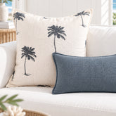 Smoky Denim Blue Lumbar Cushion Cover | 30x50cm