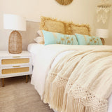 Boho Luxe Macrame Throw Blanket | Tassel | 2.77m x 1.3m