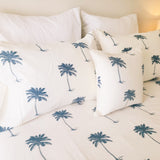 Kokomo Blue Palm Quilt Cover Set | Q | K | SK | Bed Linen