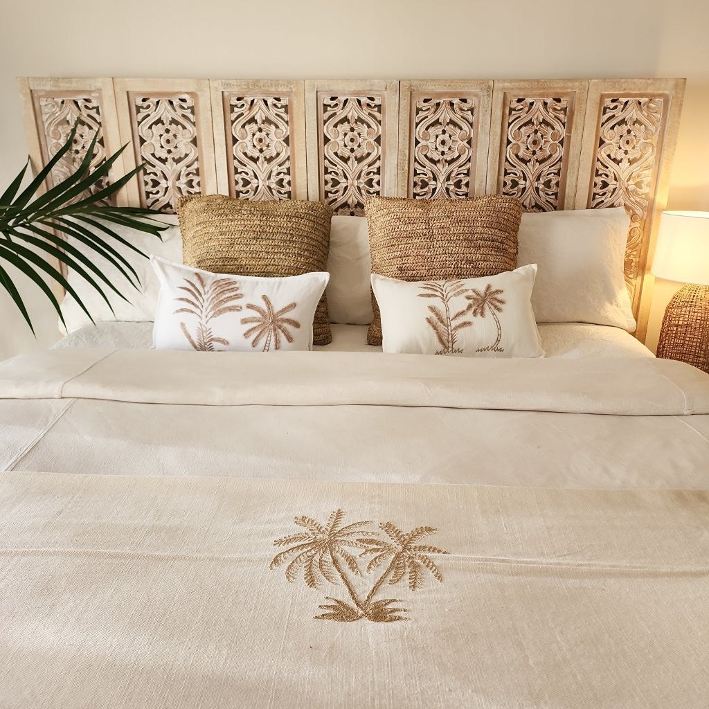 Latte Palms Lumbar Cushion Cover | 30x50cm