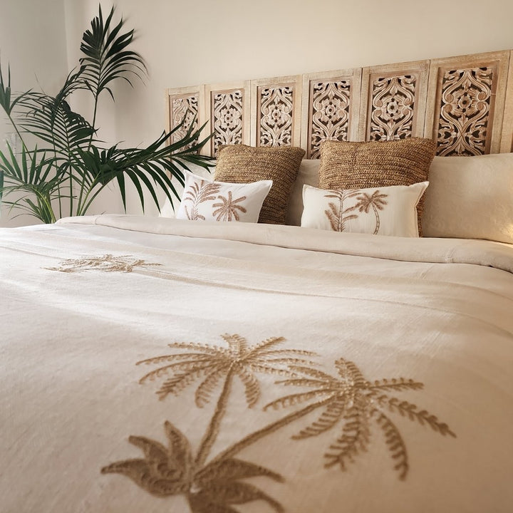 Latte Palms Lumbar Cushion Cover | 30x50cm