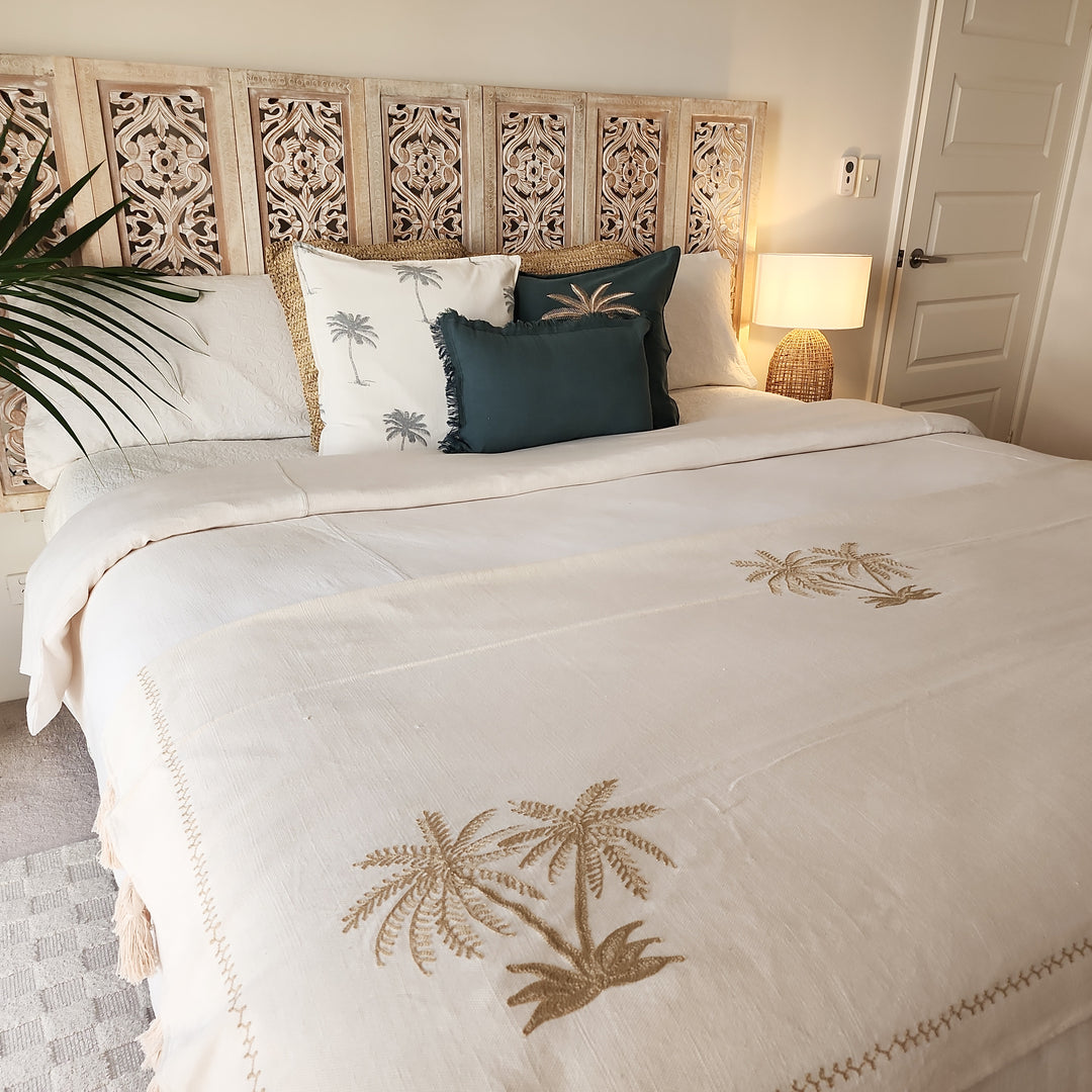 Kokomo Blue Palm Cushion Cover | 40x40cm