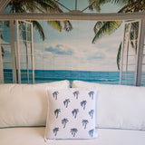 Under The Palms Blue Hue Cushion Cover | 50x50cm