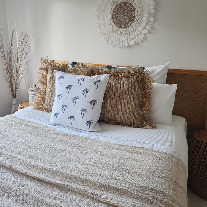 Under The Palms Blue Hue Cushion Cover | 50x50cm