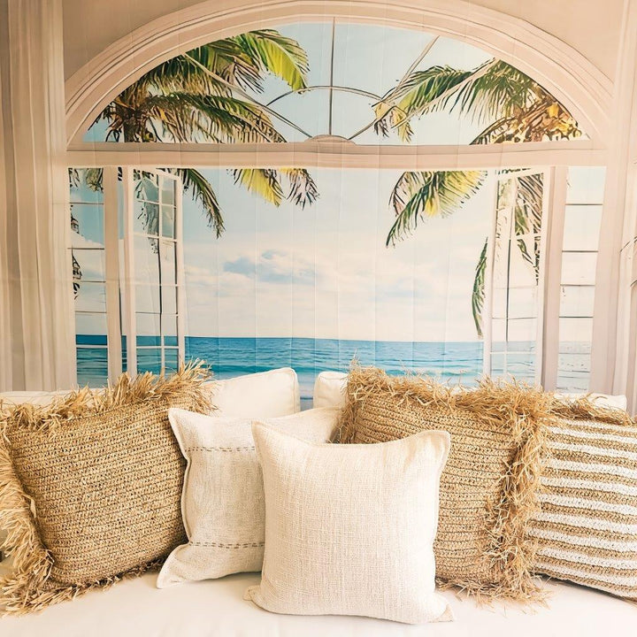 Maldives Raffia Stripe Cushion Cover | 50x50cm