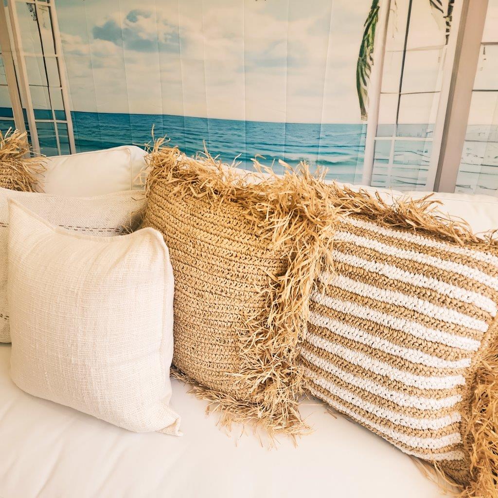 Maldives Raffia Stripe Cushion Cover | 50x50cm