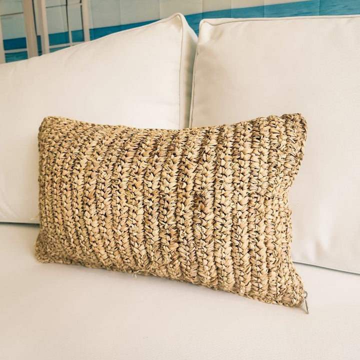 Maldives Raffia Lumbar Cushion Cover  | 30x50cm