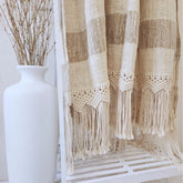Coastal Haven Macrame Throw Blanket | Tassel | 1.3m x 2.6m