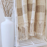 Coastal Haven Macrame Throw Blanket | Tassel | 1.3m x 2.6m