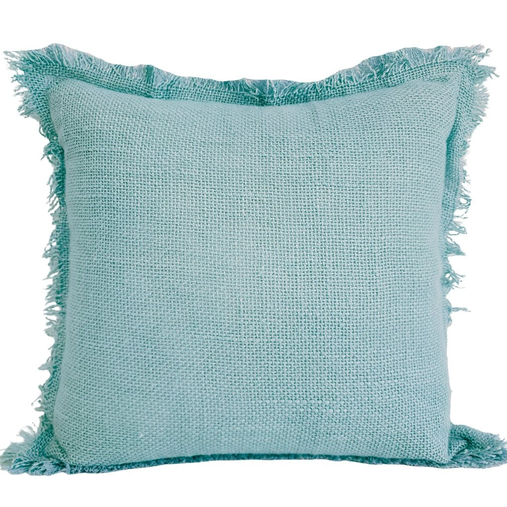 Biscay Blue Fringe Cushion Cover | 40x40cm