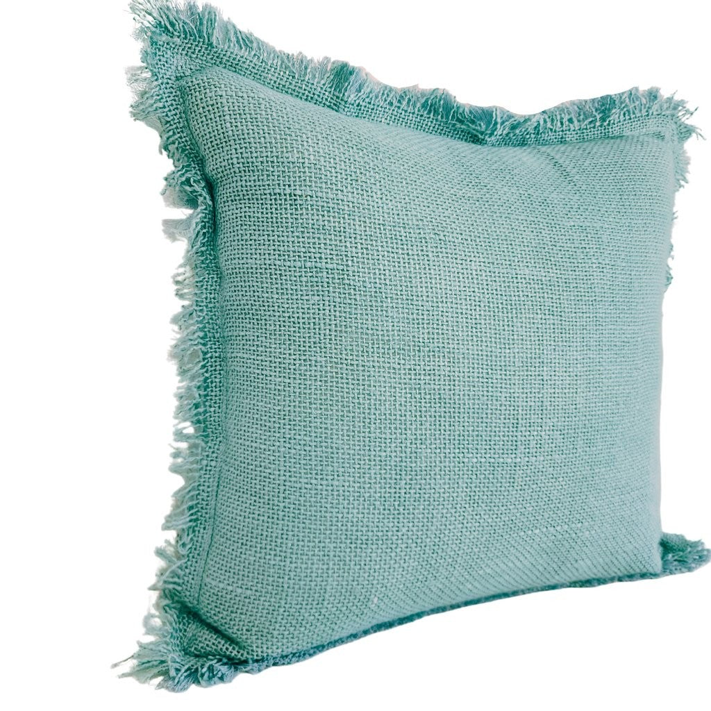 Biscay Blue Fringe Cushion Cover | 40x40cm