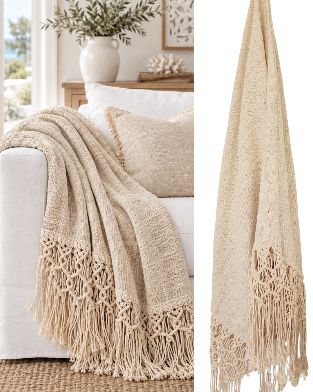 Casa Coastal Throw | Cotton | Macrame