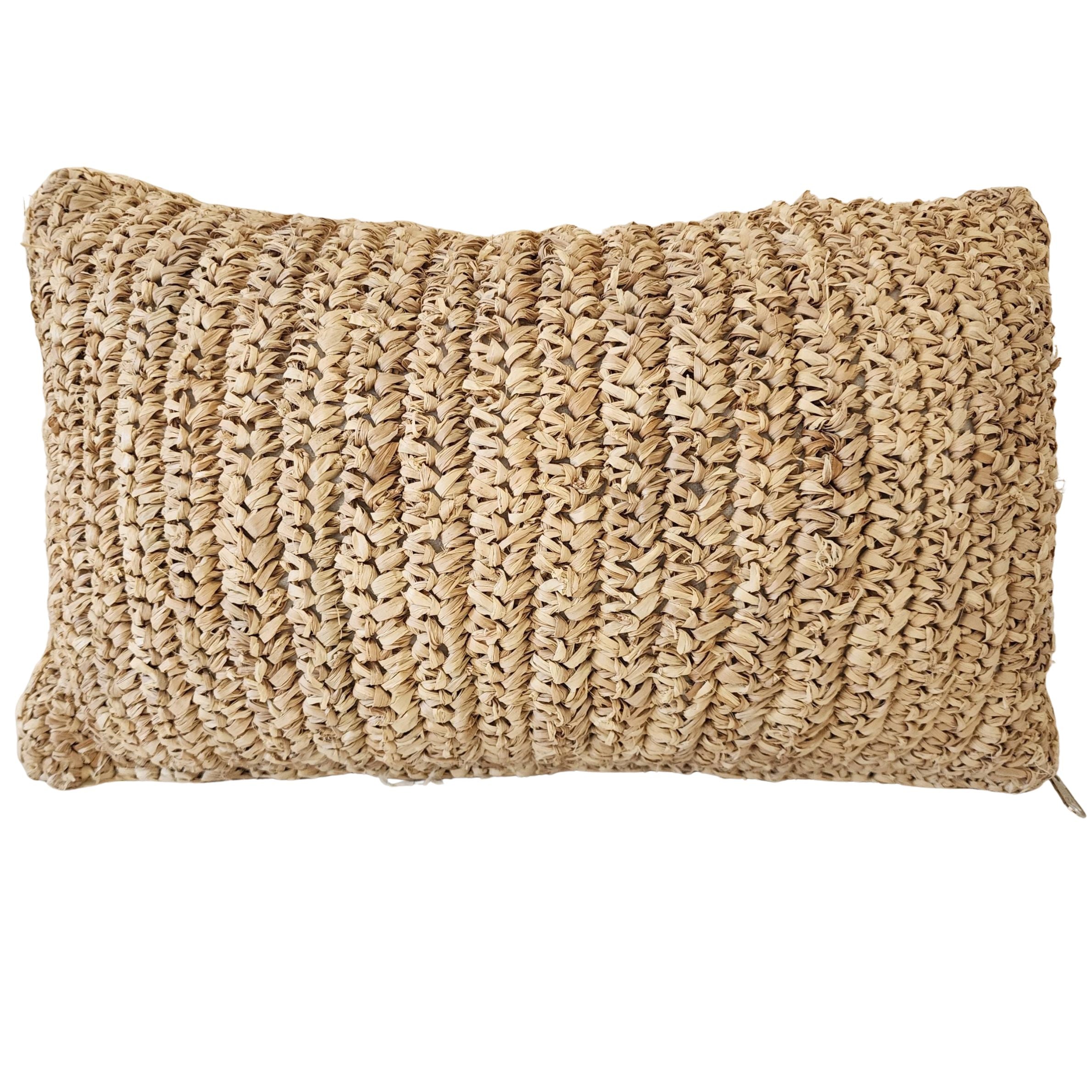 Maldives Raffia Lumbar Cushion Cover  | 30x50cm