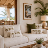 Bungalow Palms Linen Lumbar Cushion Cover | 30x50cm | Linen