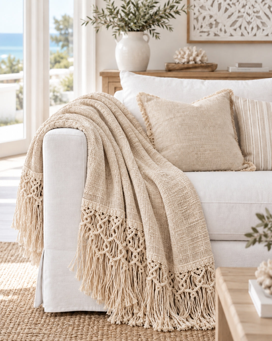 Casa Coastal Throw | Cotton | Macrame