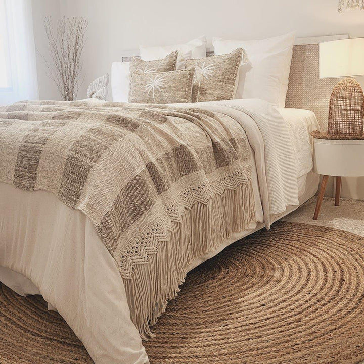 Coastal Haven Macrame Throw Blanket | Tassel | 1.3m x 2.6m