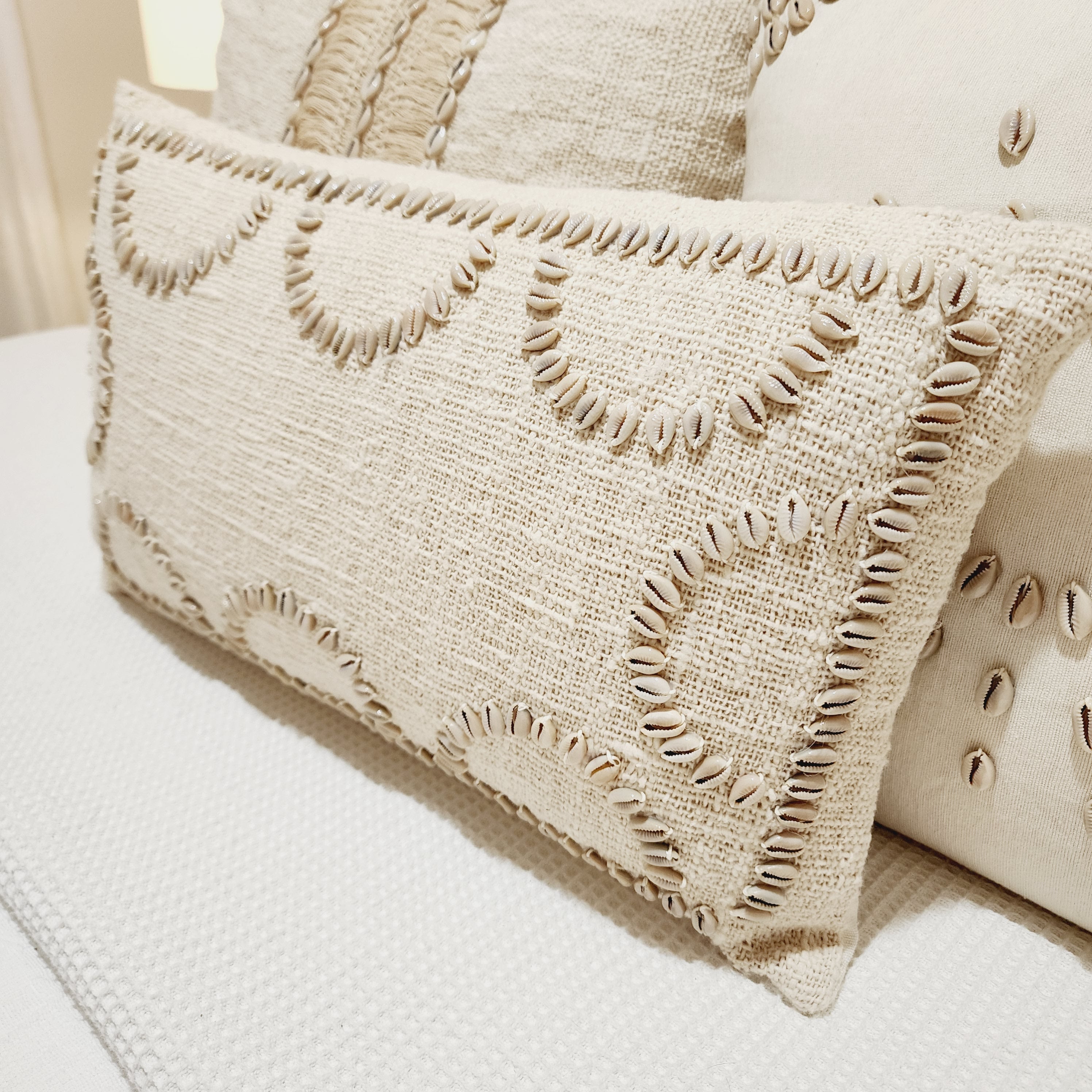 Maluku Shell Lumbar Cushion Cover | 30x50cm