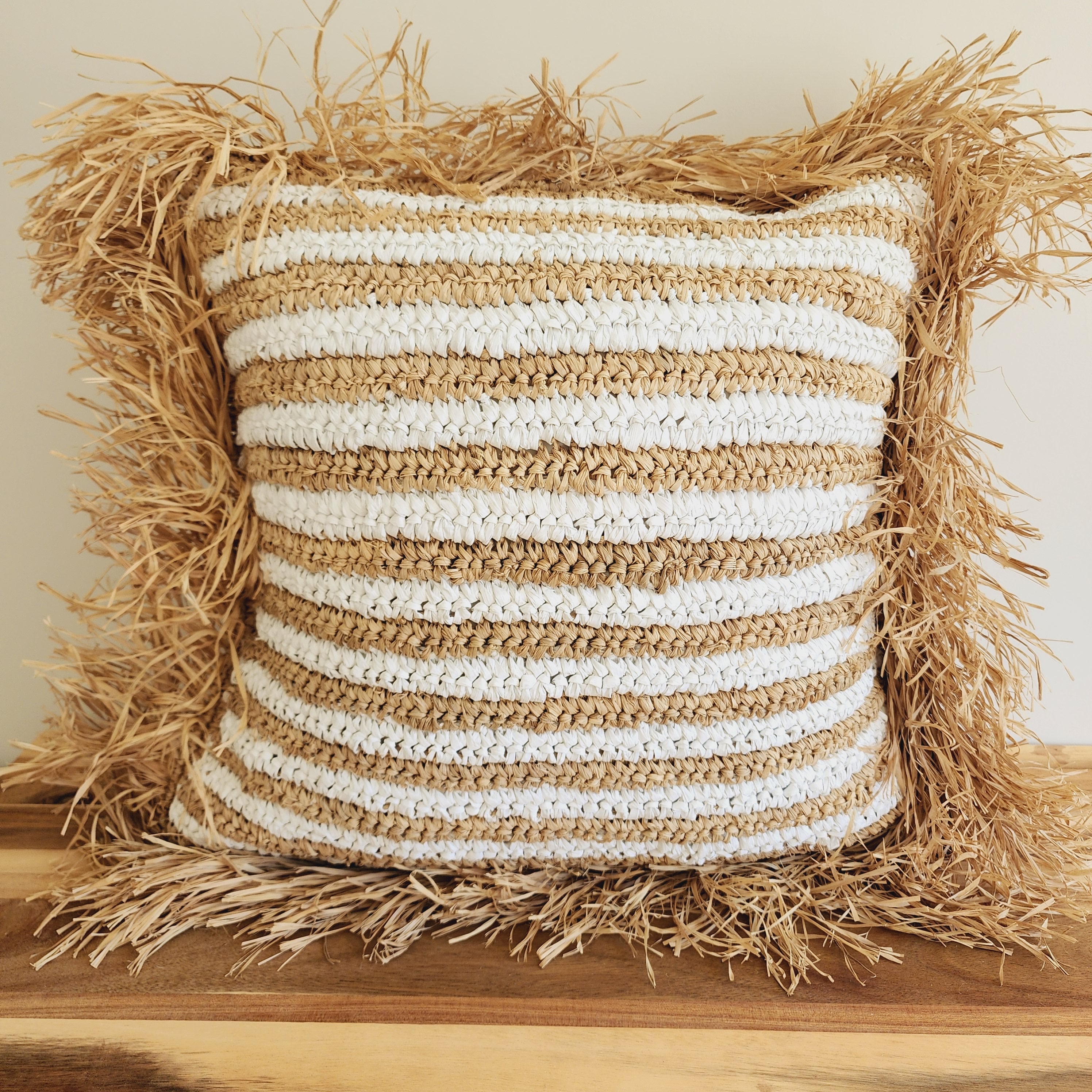 Maldives Raffia Stripe Cushion Cover | 50x50cm
