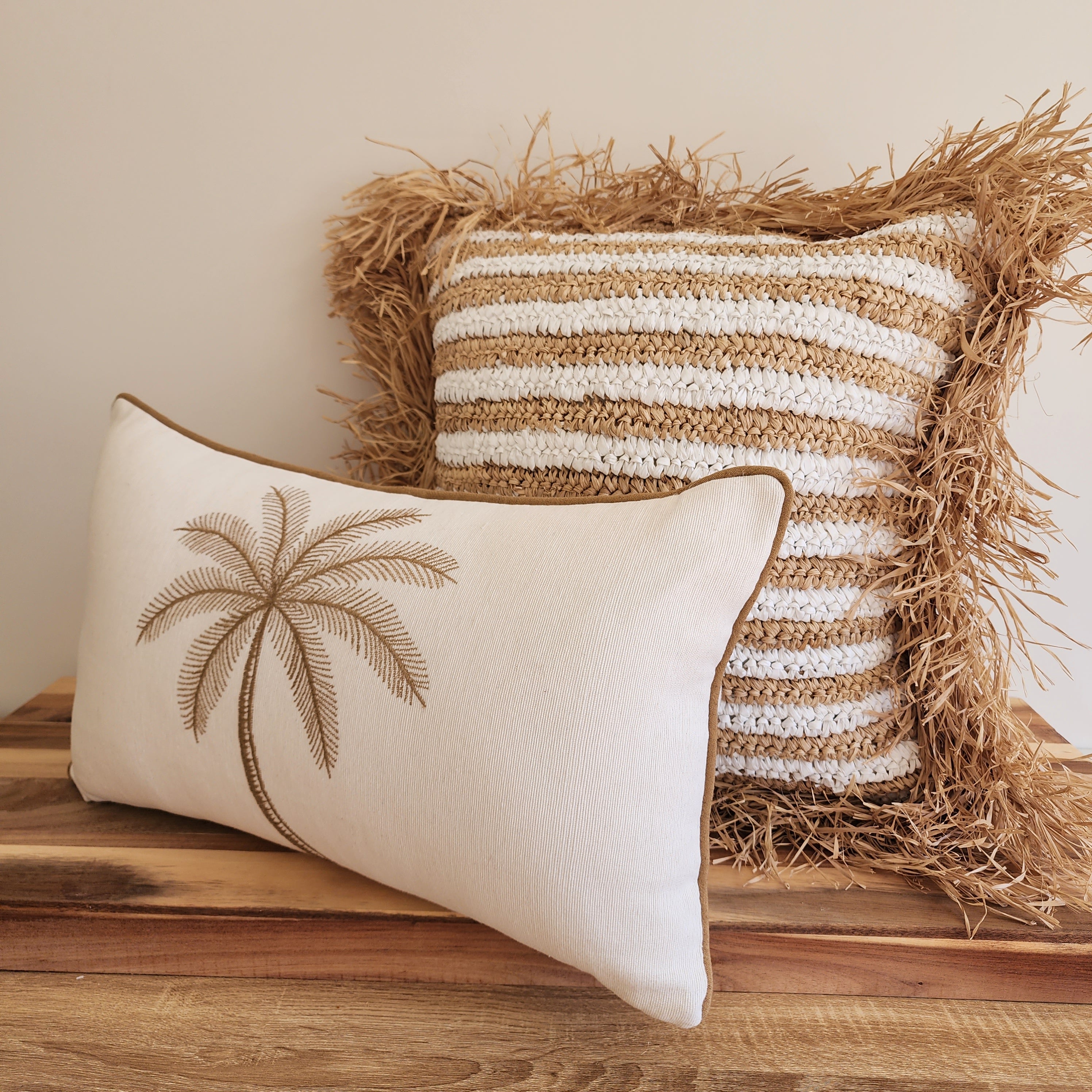 Maldives Raffia Stripe Cushion Cover | 50x50cm