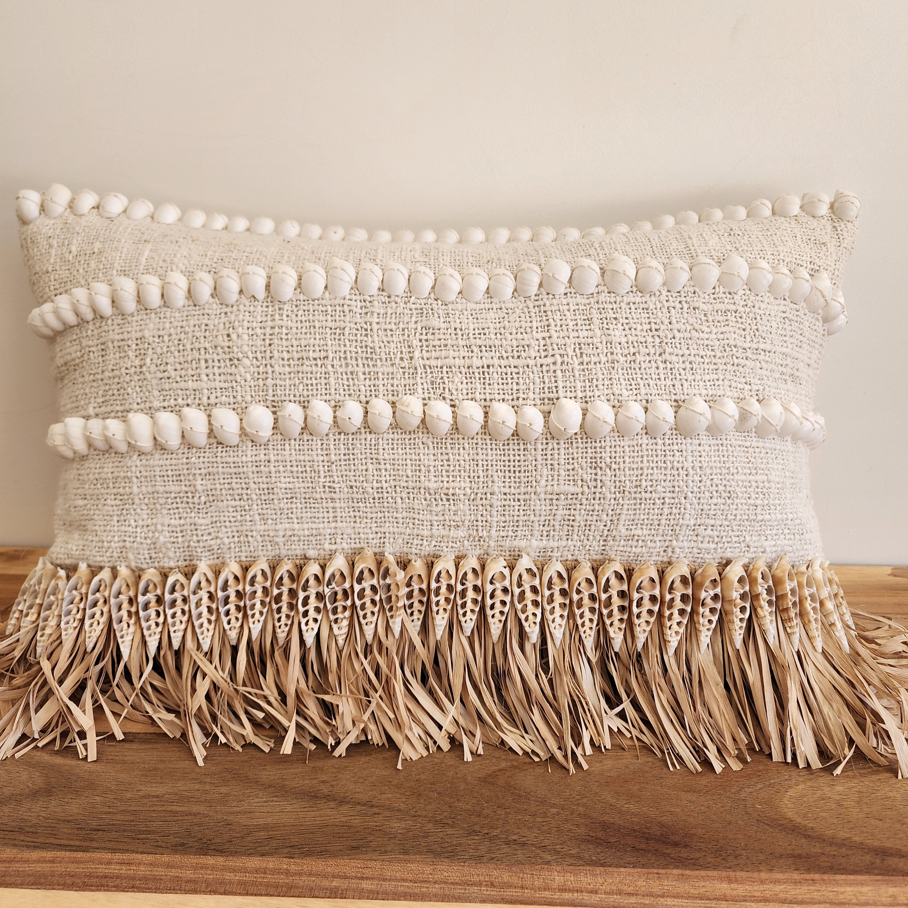 Island Shell Fringe Cushion Cover | 30x50cm