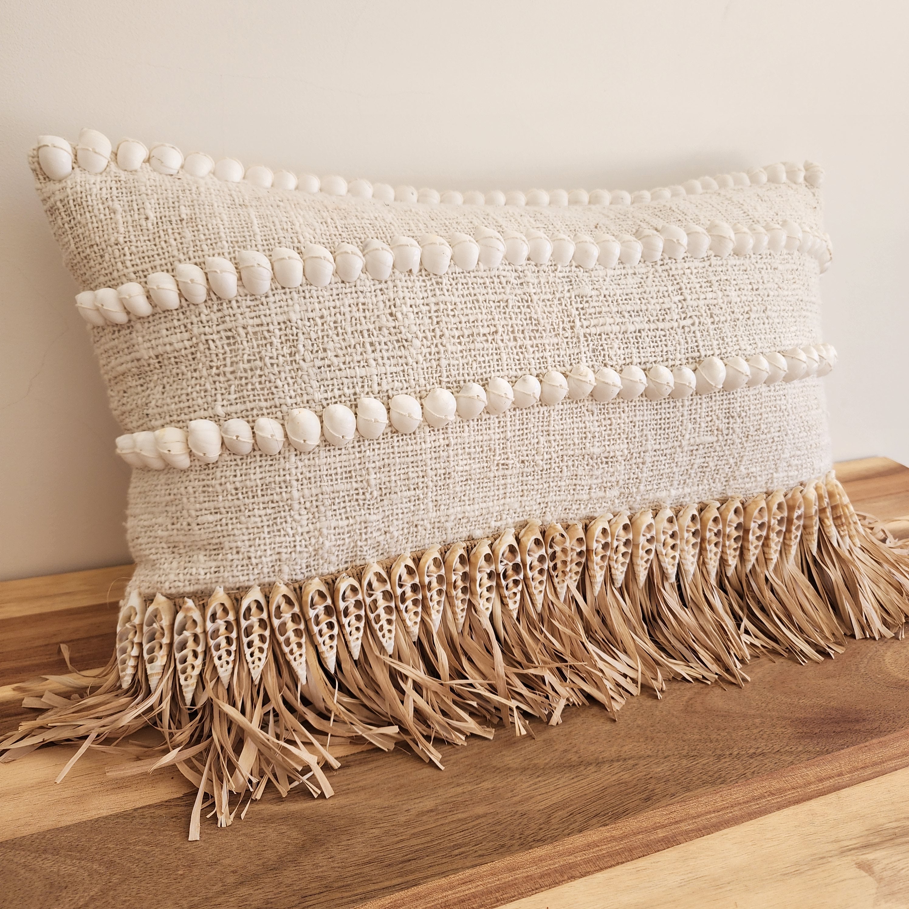Island Shell Fringe Cushion Cover | 30x50cm