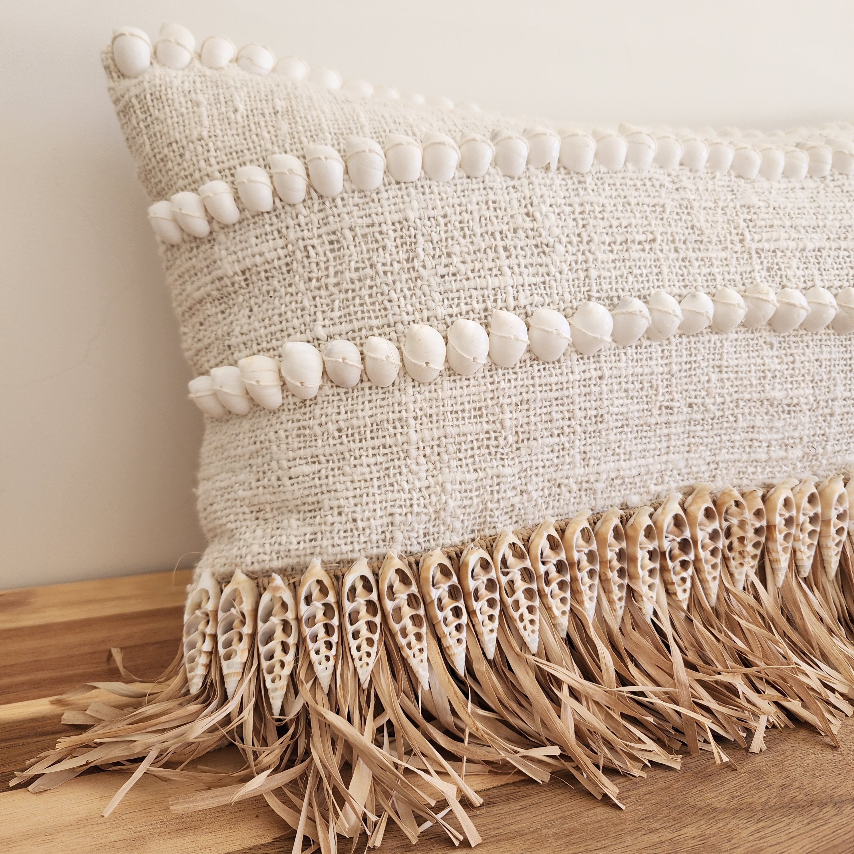 Island Shell Fringe Cushion Cover | 30x50cm