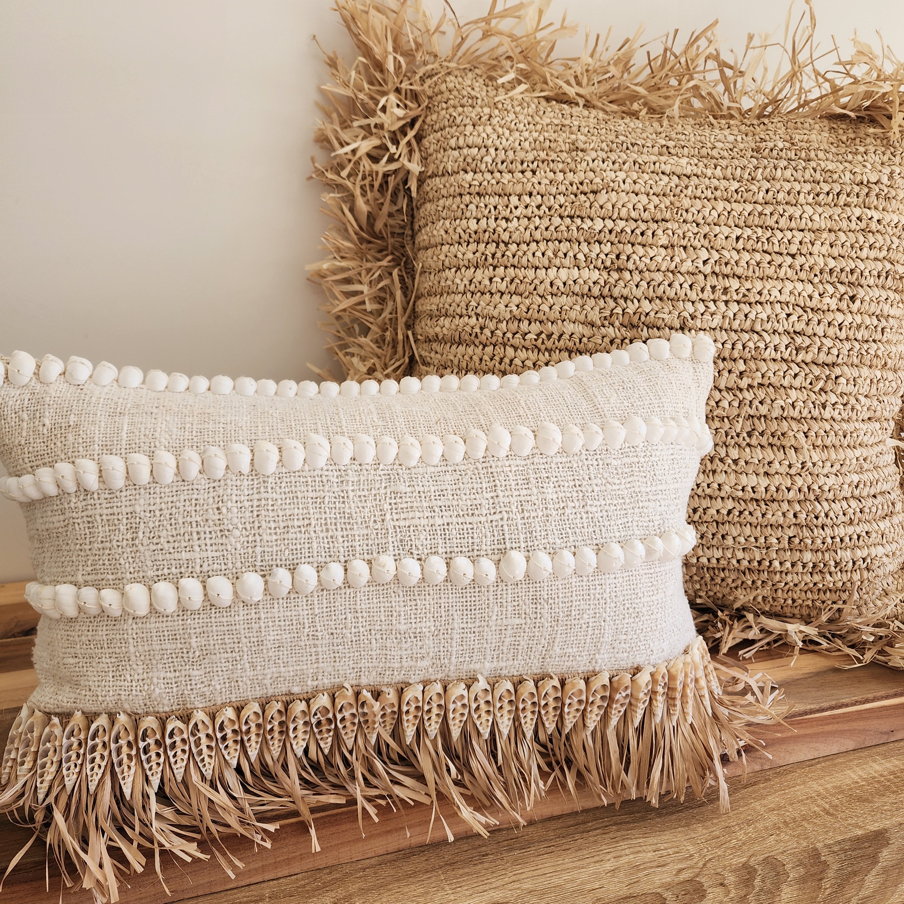 Island Shell Fringe Cushion Cover | 30x50cm