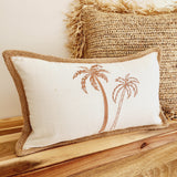 Jute Palms Lumbar Cushion Cover | 30x50cm