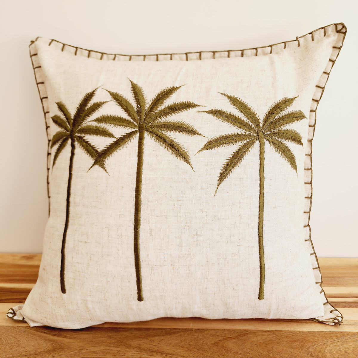 Bungalow Palms Linen Cushion Cover | 45x45cm | Linen