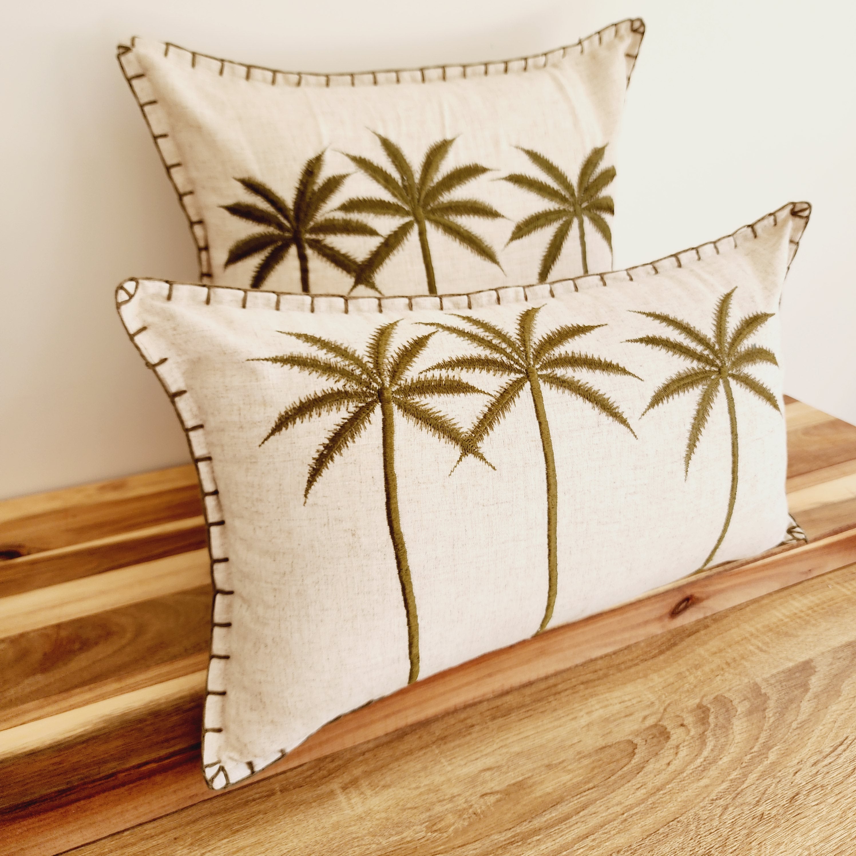 Bungalow Palms Linen Cushion Cover | 45x45cm | Linen