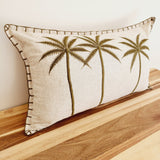 Bungalow Palms Linen Lumbar Cushion Cover | 30x50cm | Linen